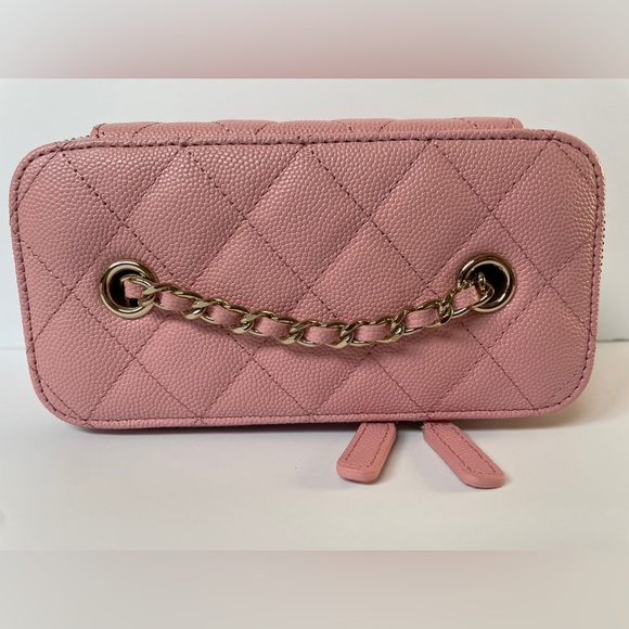 🆕 Chanel Rectangular Vanity 22C Sakura Pink Caviar with Gold Hardware - Picture 6 of 10
